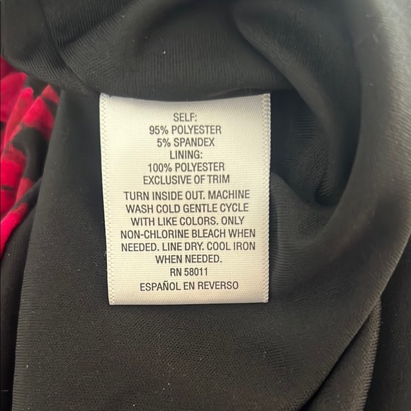 Thalia Sodi Vibrant Red and Black Animal Print Ruched Midi Dress Size L - Picture 13 of 13